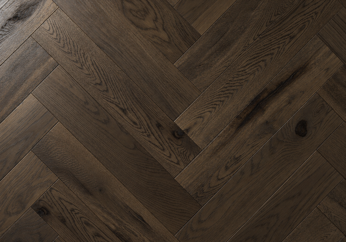 Pioneer Oak Herringbone · #108 Chocolate Pond · Character · render