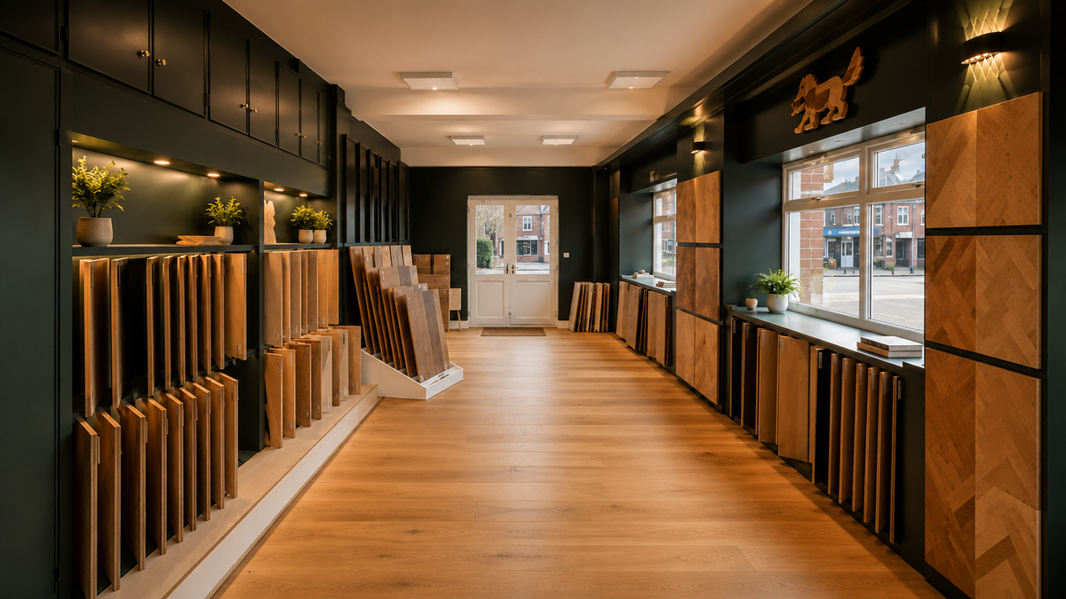 Inside the AK Hardwood Weybridge showroom