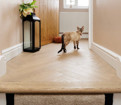 Tundra Seashell Oak Herringbone installed