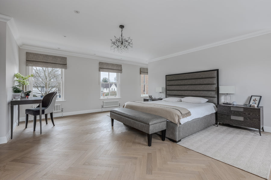 Tundra Misty Grey Oak Herringbone installed