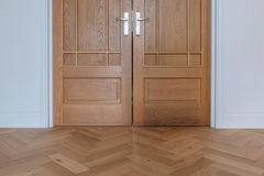 Honey Oak Herringbone installed