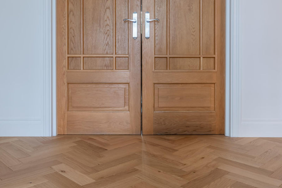 Honey Oak Herringbone installed