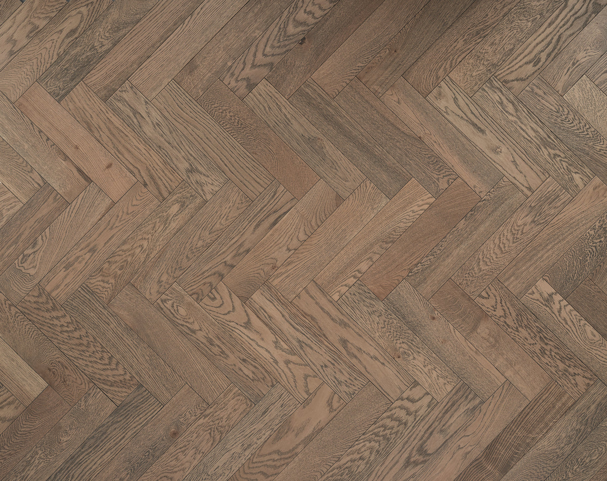 Frozen Umber Oak Herringbone