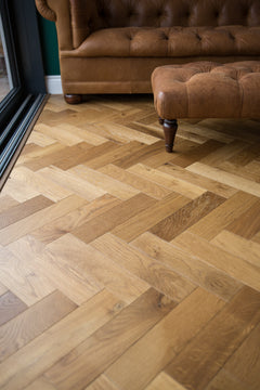 Smoked Oak Herringbone installed