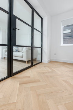 Shore Drift herringbone room detail