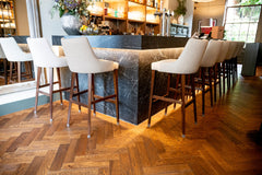 Tannery Brown Oak Herringbone installed