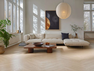 BOEN Herringbone T/G Oak Pale White Andante, Live Matt