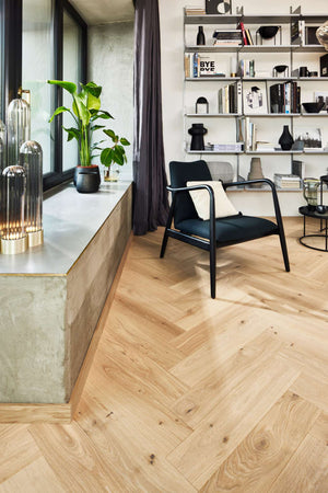 BOEN Herringbone Click Oak Transparent Animoso, Live Pure, A-plank
