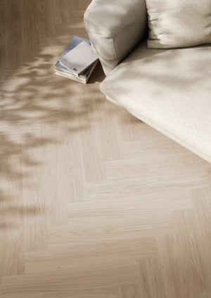 BOEN Herringbone T/G Oak Pale White Andante, Live Matt