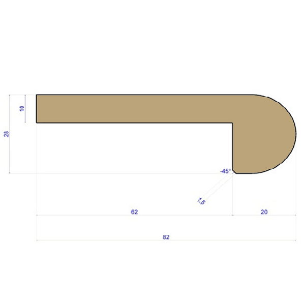 Nosing 82x28mm - 10mm Floors (Oak)