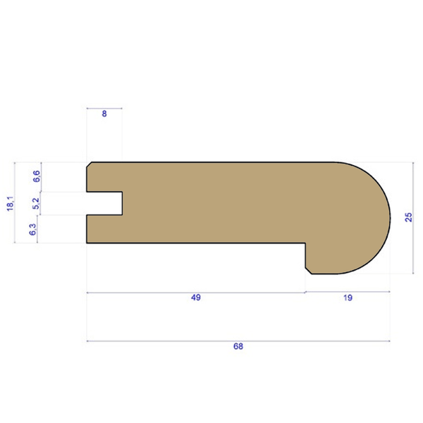 T&G Nosing 67x26mm - 18mm Floors (Oak)