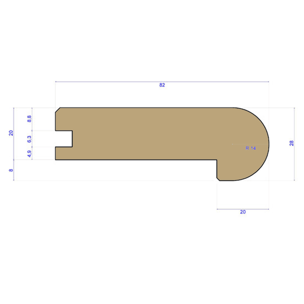 T&G Nosing 82x27mm - for 20mm Staki Floors